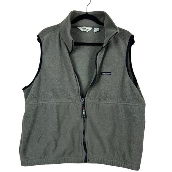 Eddie Bauer Men’s Polartec Fleece Vest Zip Up Outdoor Layer Gray L - Picture 2 of 10